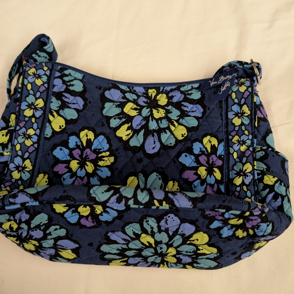 Vera Bradley Blue and Yellow Quilted Shoulder Bag